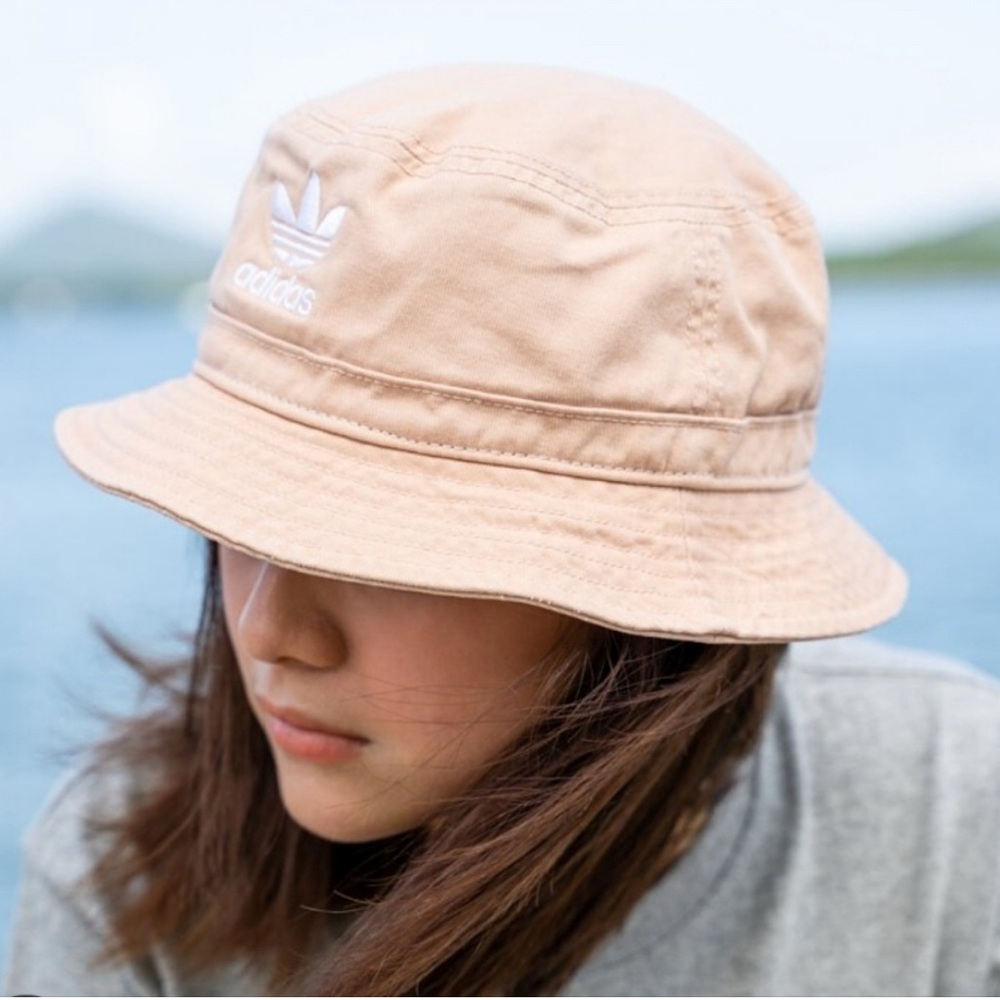 Adidas Beige Bucket Hat with Logo